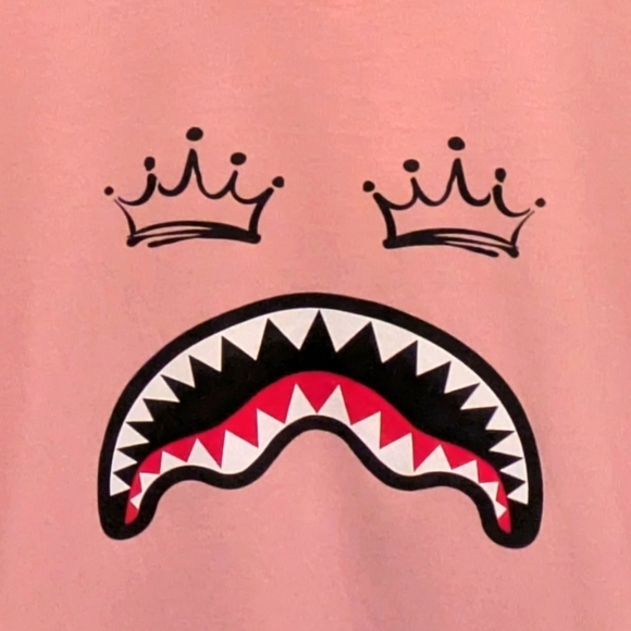 2023 KA-1 x Sprayground L Unisex Pink Shark Face Cotton Tee - Picture 4 of 8